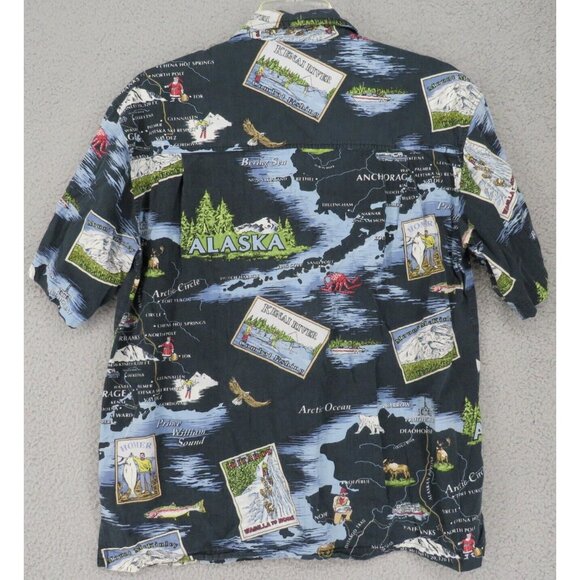 VTG David Carey Originals Alaska Button Down Shirt Adult L All Over Print Casual - Picture 9 of 12